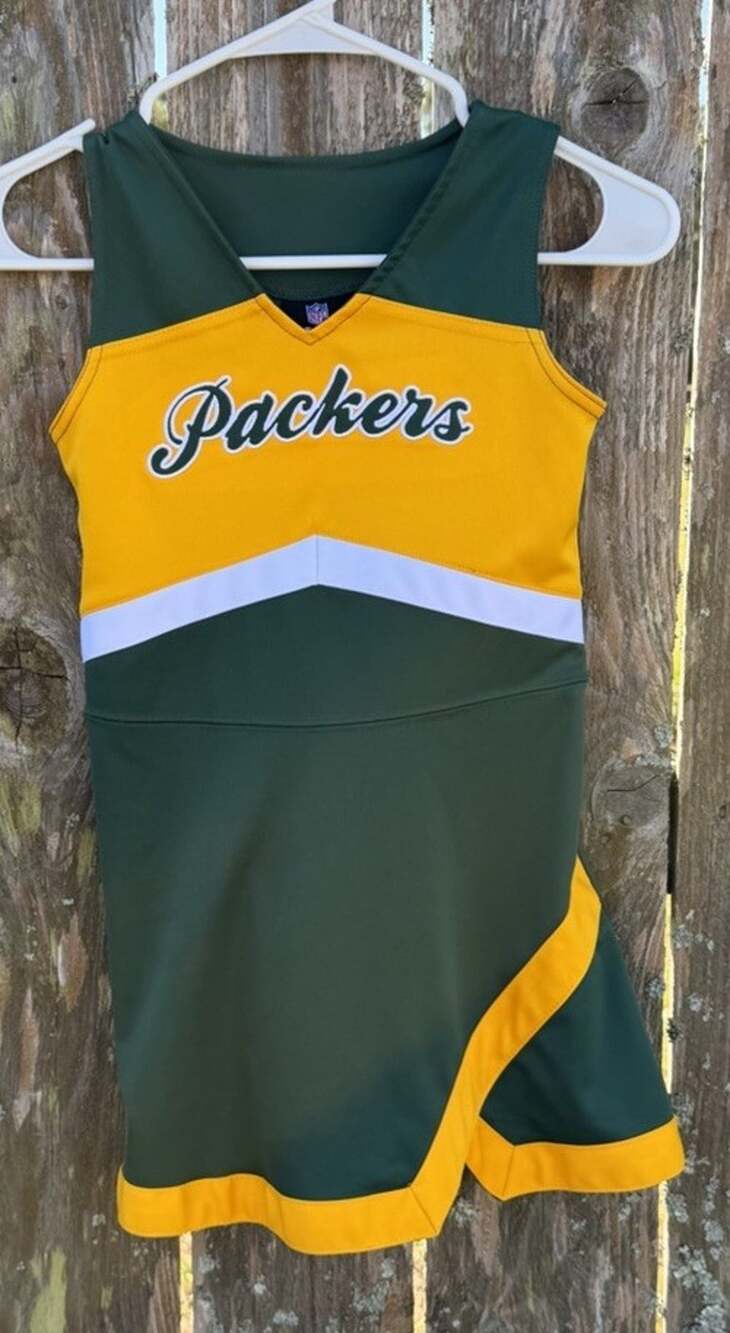 NFL Green Bay Packers Girls Cheerleader Dress Size L (6X) Green Yellow